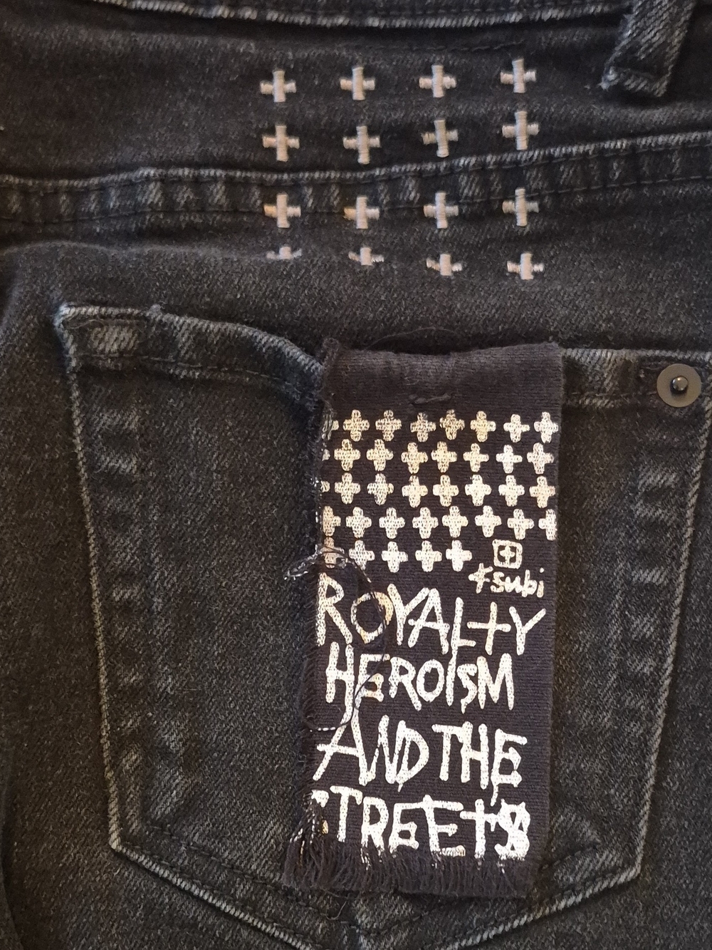 Ksubi Black Skinny Men's Jeans with Back Pocket Graphic